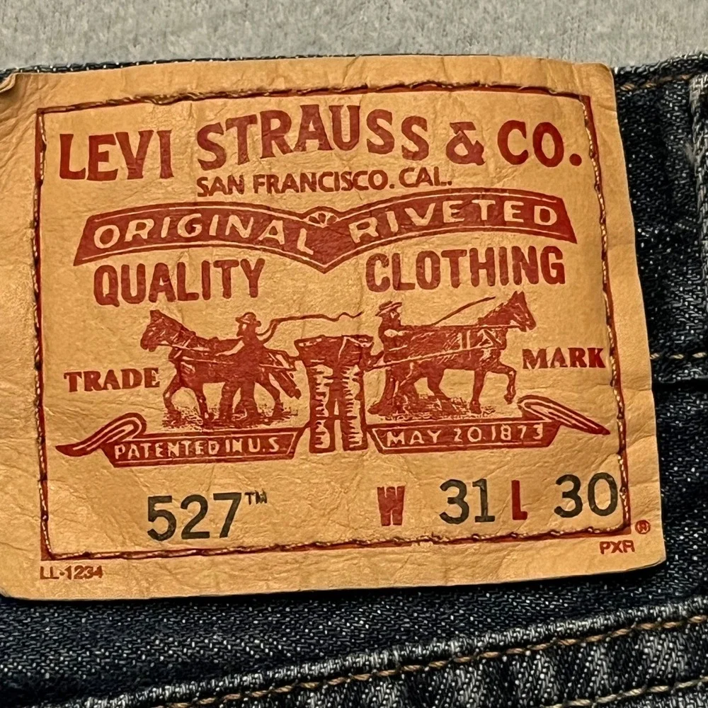 VTG Levi's 527 Low Boot Cut Jeans Mens 31x30 Y2K Dark Wash Mint 30x29